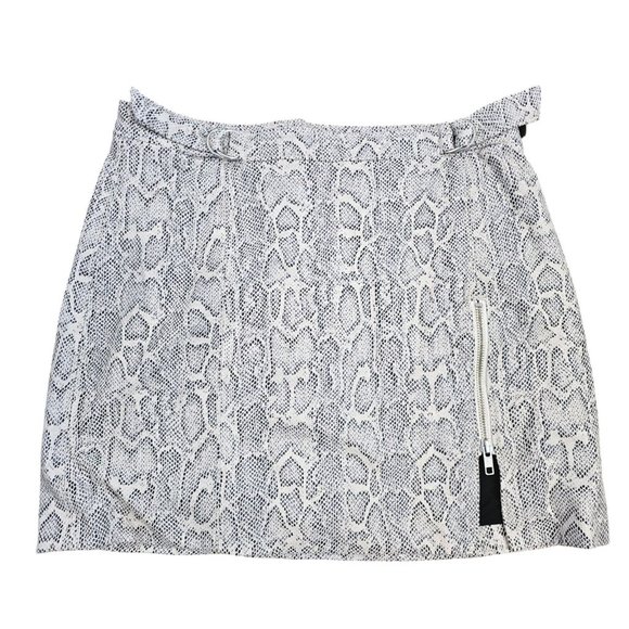 Free People Midnight Magic Snake Print Zip Mini Skirt Ladies Size 8 (M) Stretchy - Picture 2 of 13